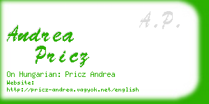 andrea pricz business card